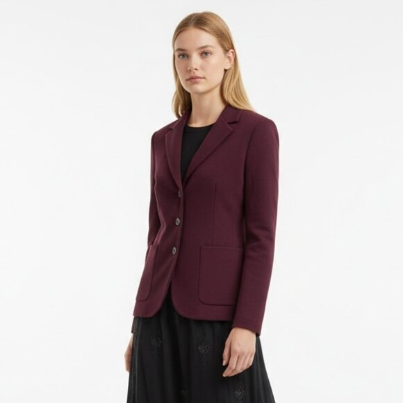 cleo Jackets & Blazers - Cleo Plum Wool-Blend Three-Button Tailored Blazer Size 12P